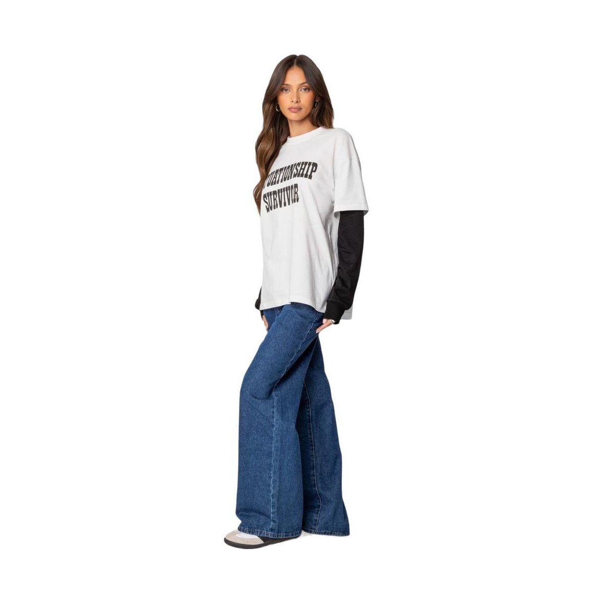 Edikted Women's Situationship Oversized Layered T Shirt