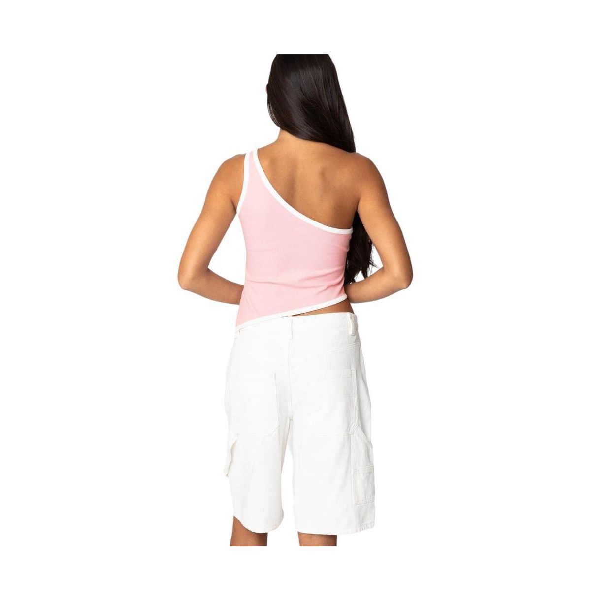 Edikted Women's Asymmetric Contrast Top