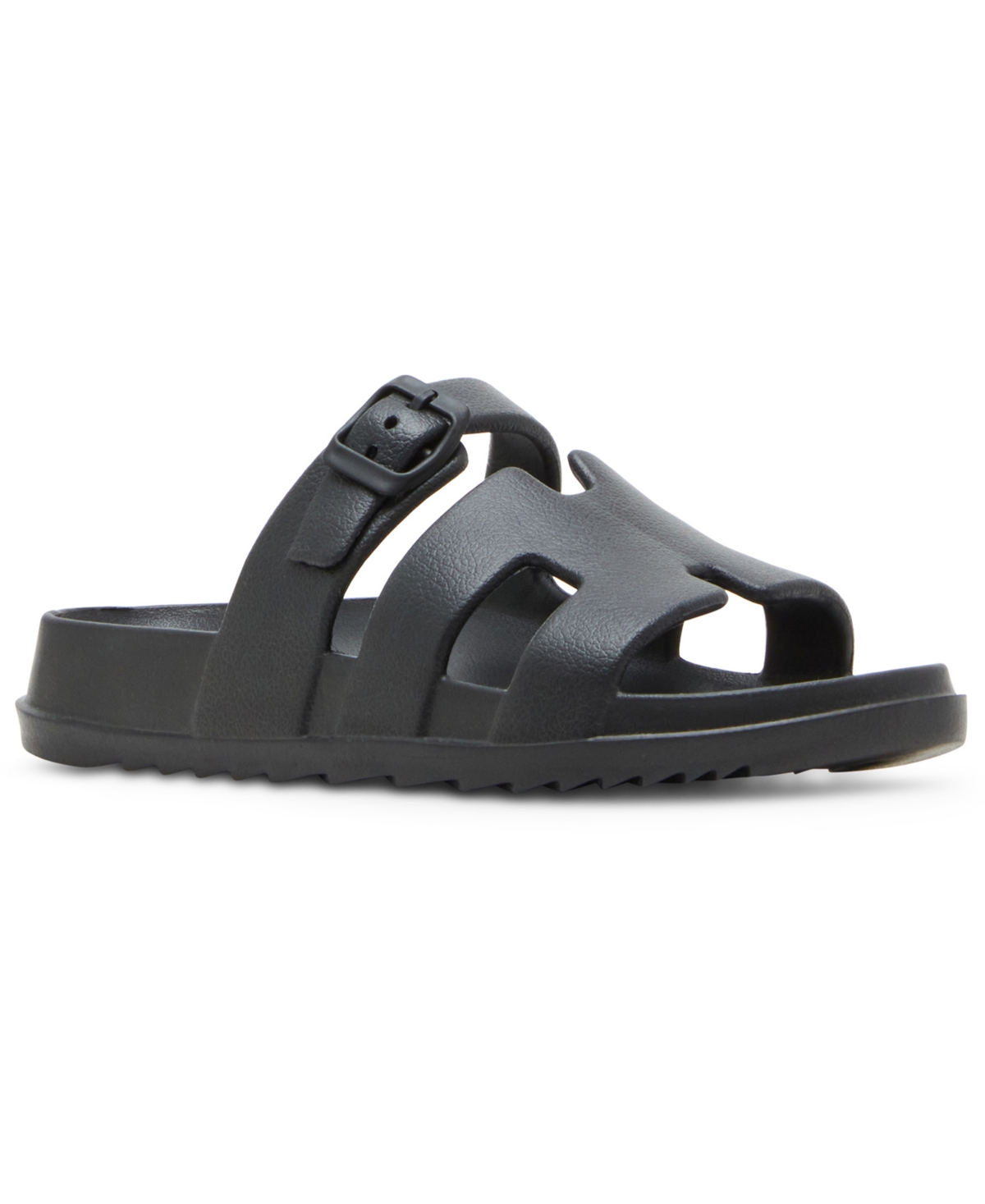 Darliing Banded Footbed Slide Sandals - Black