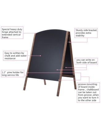 40-Inch Wooden A-Frame Sidewalk Chalkboard Sign for Wedding or Event Signage