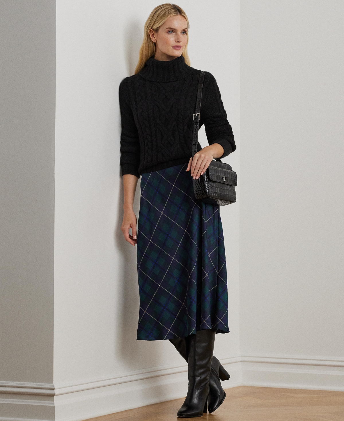 Lauren Ralph Lauren Women's Aran-Knit Wool-Blend Turtleneck Sweater