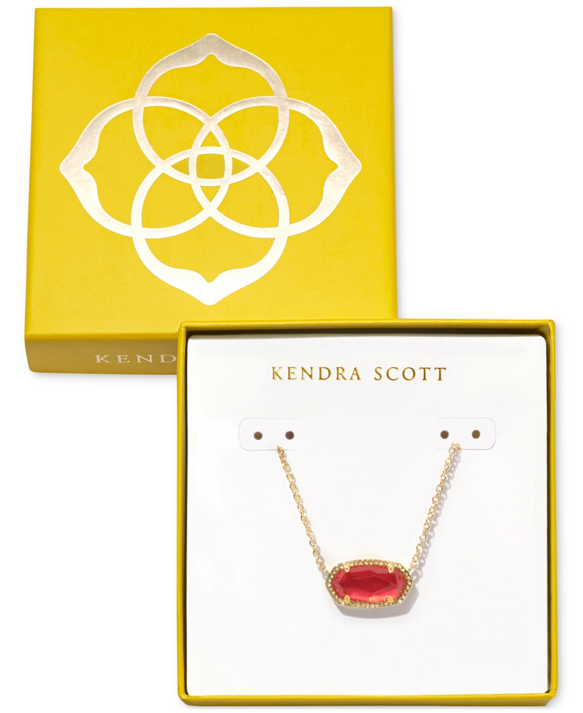 Elisa Pendant Necklace - Gold Red I