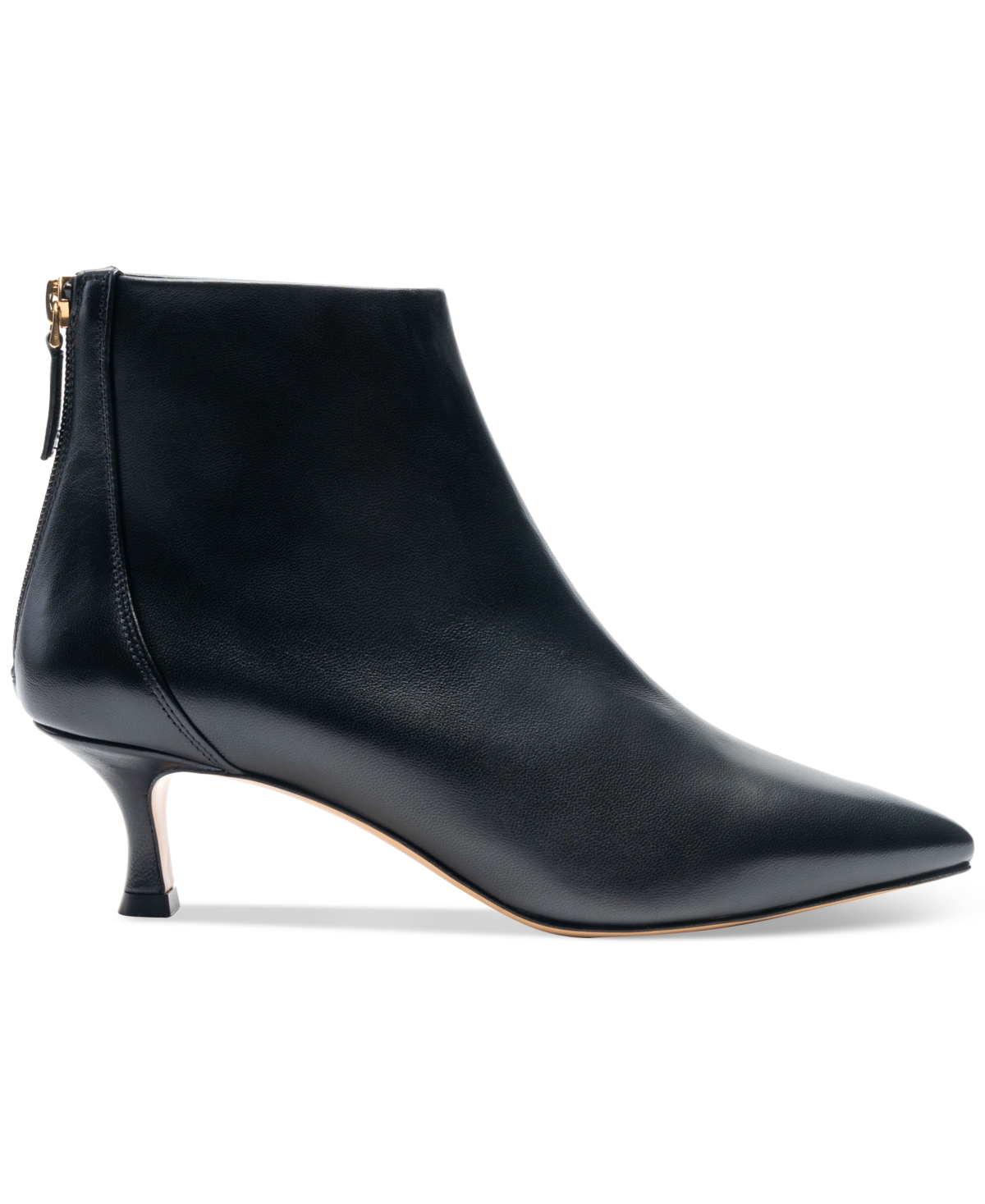 Bruno Magli Francesca Pointed Toe Kitten Heel Bootie In Black