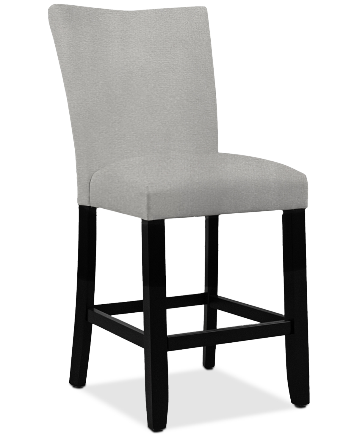 Macy's Kellet Grey Velvet Counter Height Chair In Grey