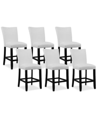 Kellet 6 Pc. Faux Leather Counter Height Chair Set, Created for Macy's