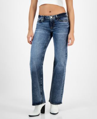 GUESS Women's Low-Rise Slouchy Wide-Leg Jeans - Macy's
