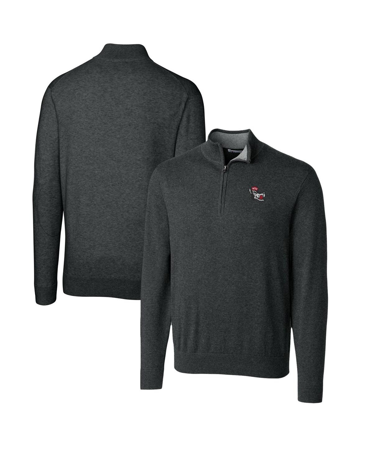 Men's Heather Charcoal Nc State Wolfpack Lakemont Quarter-Zip Pullover Sweater - Heather Charcoal