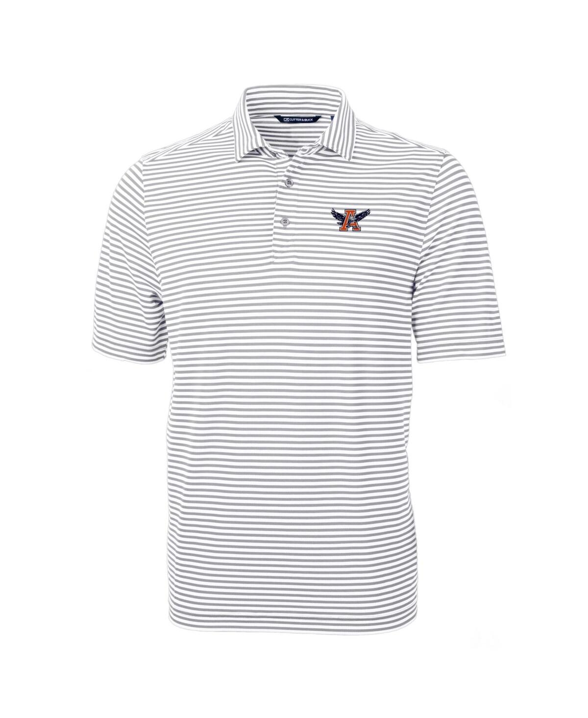 Cutter & Buck Men's Auburn Tigers Throwback Logo Virtue Eco Pique Stripe Polo In Gray