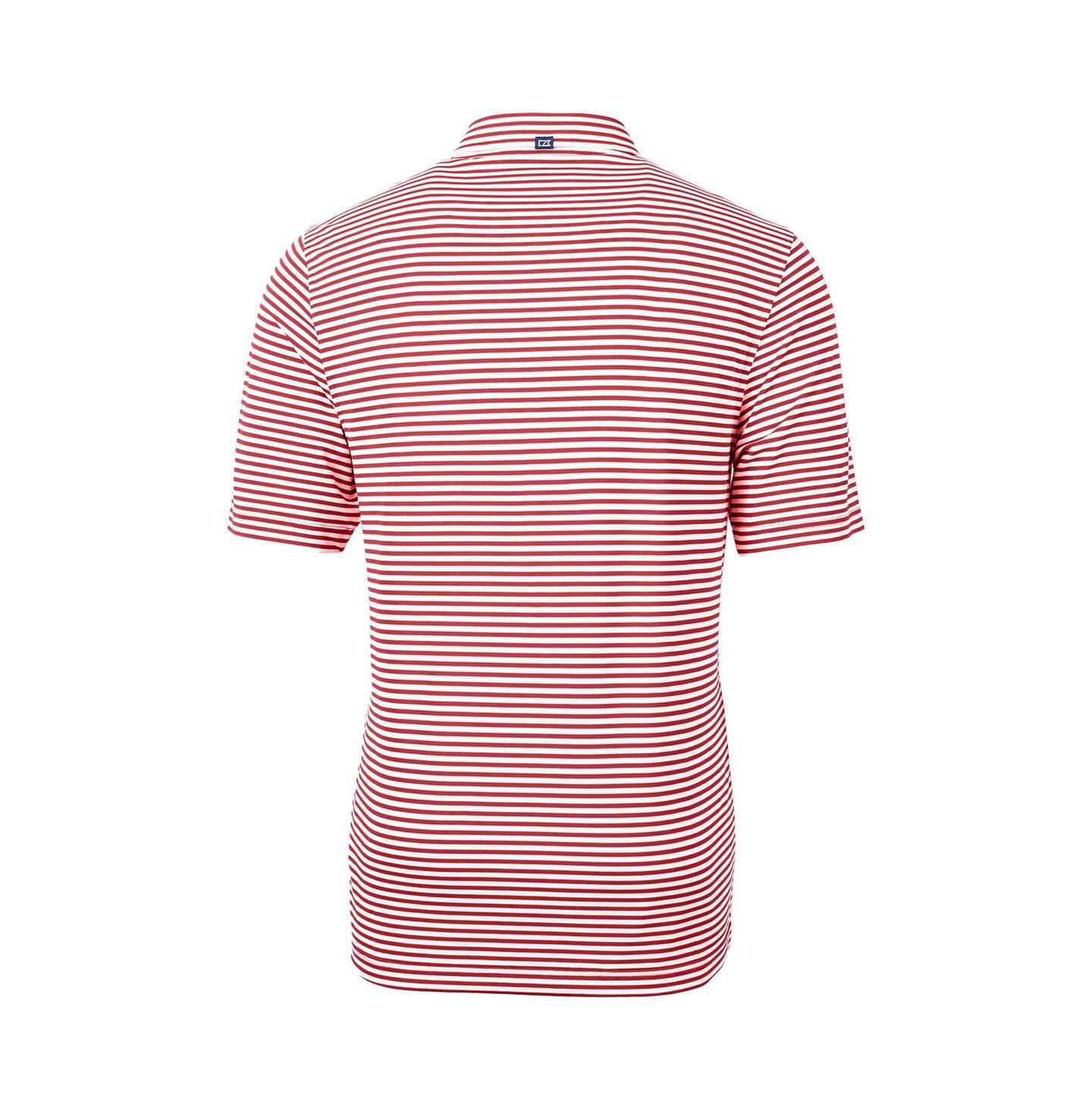 Мужское поло Cutter & Buck Arkansas Razorbacks Throwback Logo Virtue Eco Pique Stripe Polo, цвет: Красный — фото 2