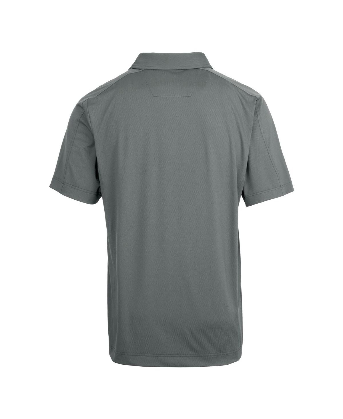 Cutter & Buck Men's Steel New Orleans Saints Throwback Logo Prospect Textured Stretch Polo In Steel