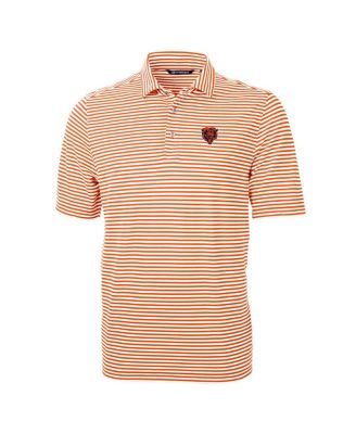 Men's Orange Chicago Bears Throwback Logo Virtue Eco Pique Stripe Polo