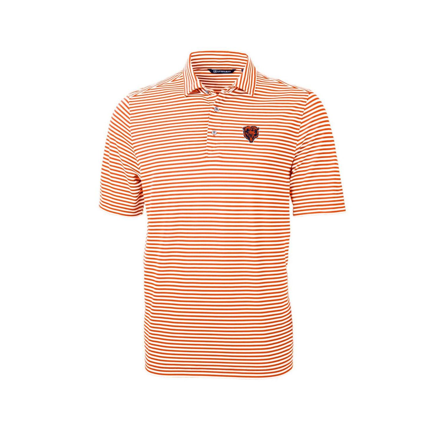 Men's Orange Chicago Bears Throwback Logo Virtue Eco Pique Stripe Polo
