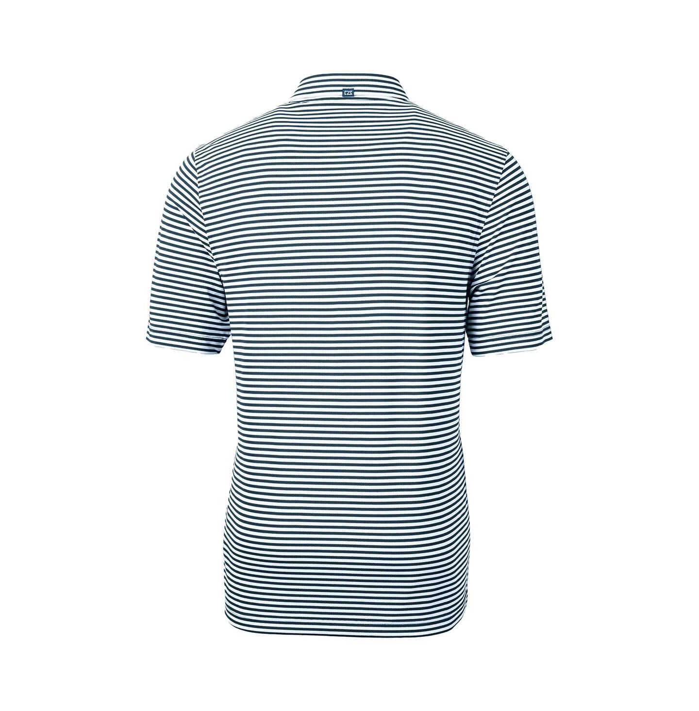 Мужское поло Cutter & Buck Auburn Tigers Throwback Logo Virtue Eco Pique Stripe Polo, цвет: Тёмно-синий — фото 3