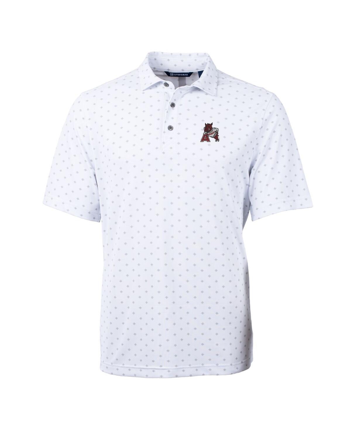 Cutter & Buck Men's Arkansas Razorbacks Virtue Eco Pique Tile Polo In White