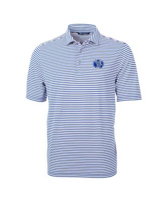 Men's Blue Air Force Falcons Throwback Logo Virtue Eco Pique Stripe Polo