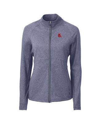Women's Heather Navy Boston Red Sox Throwback Adapt Eco Knit Hybrid Full-Zip Jacket
