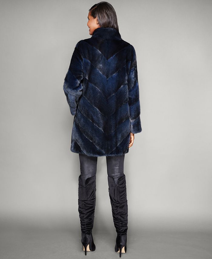 The Fur Vault Chevron-Striped Mink Fur Coat & Reviews - Macy's
