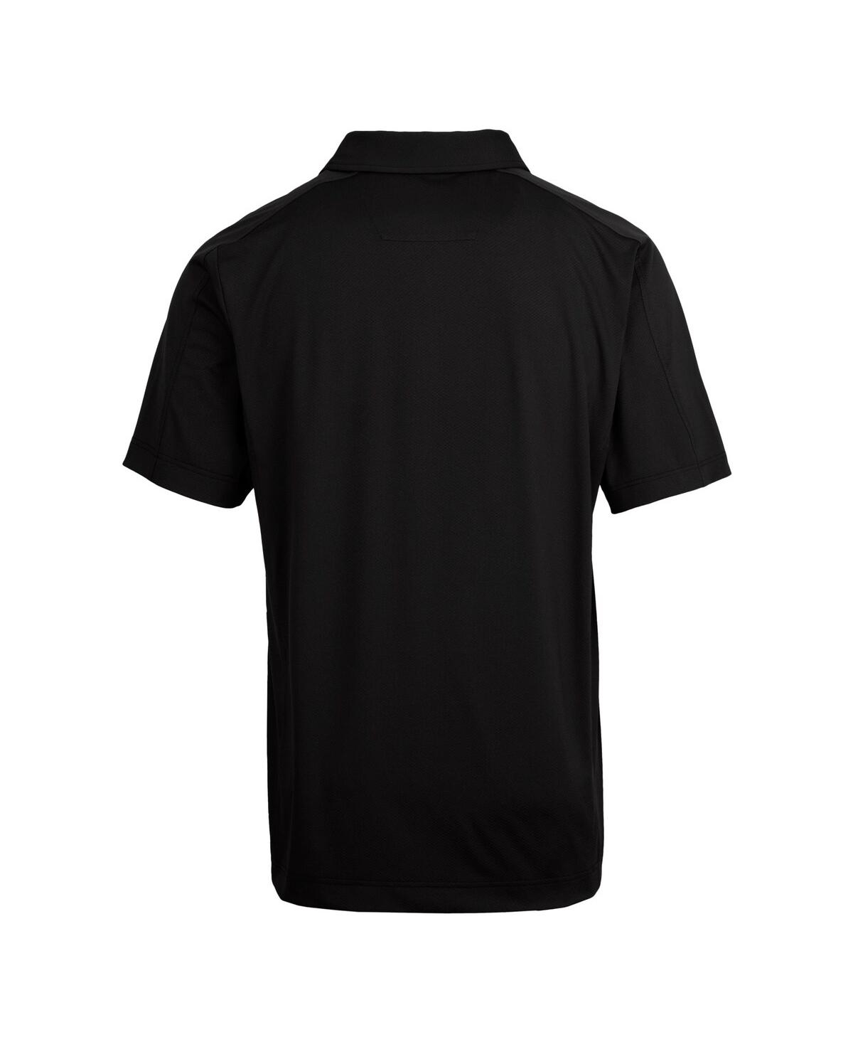 Cutter & Buck Men's Black Texas Longhorns Vault Prospect Textured Stretch Polo In Black