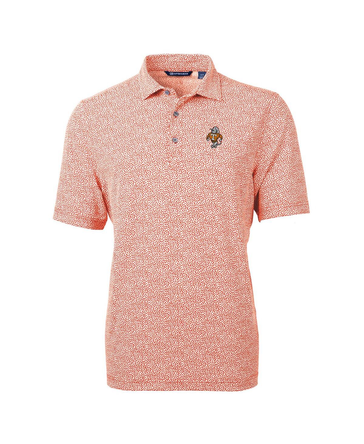 Cutter & Buck Men's Tennessee Volunteers Vault Drytec Virtue Eco Pique Botanical Print Polo In Orange