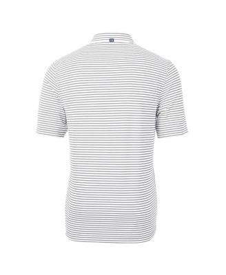 Men's Gray/White Vanderbilt Commodores Vault DryTec Virtue Eco Pique Stripe Polo