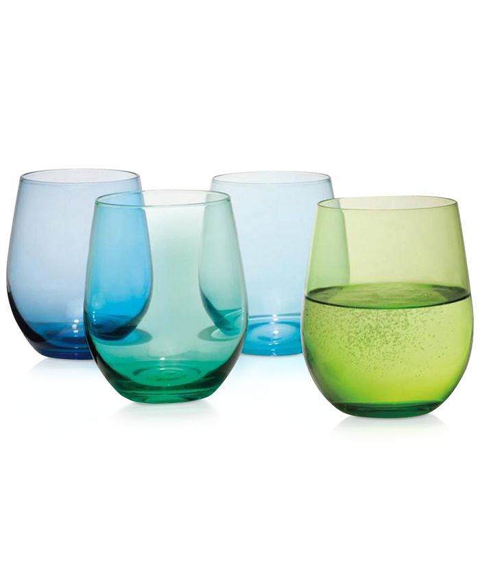 The Cellar CLOSEOUT! Glass Assorted Blue Stemless Wine Glasses, Created