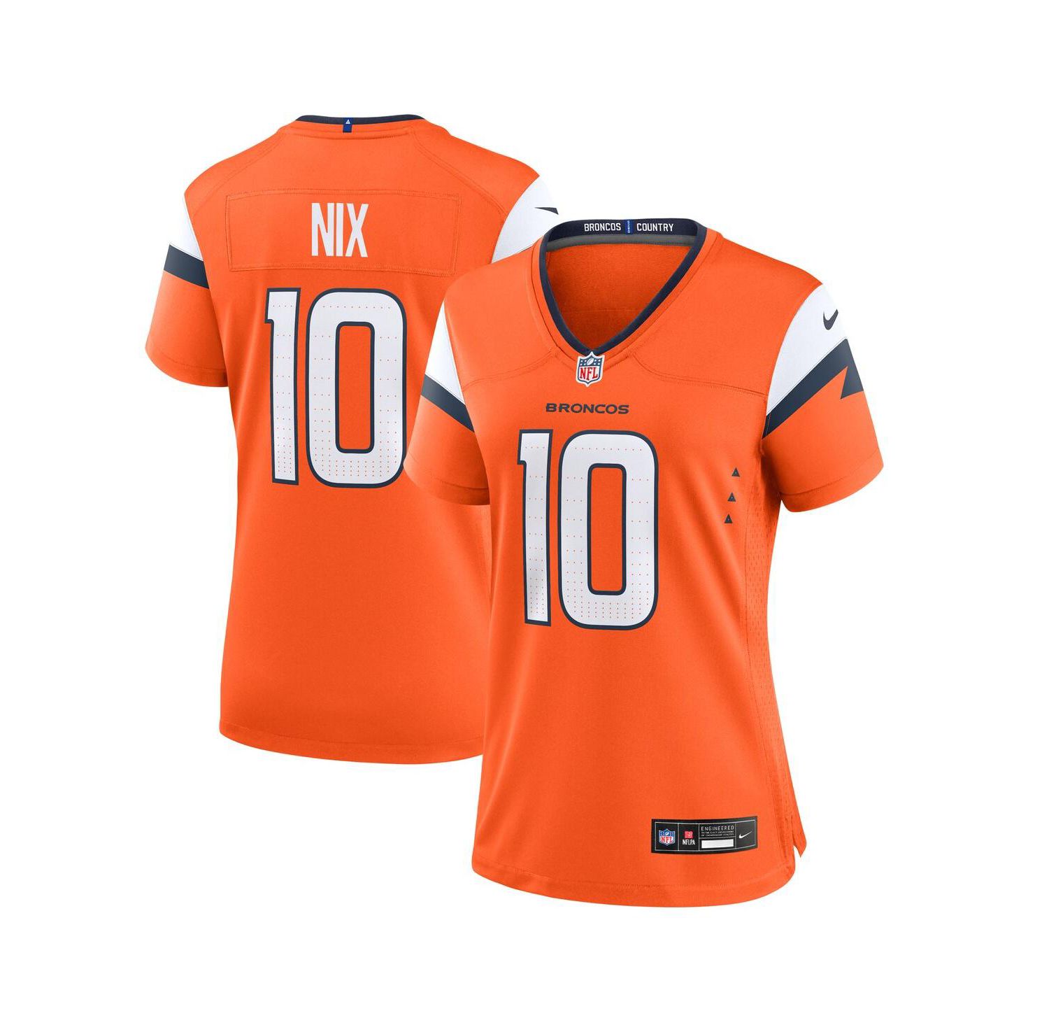 Women's Bo Nix Orange Denver Broncos Game Jersey