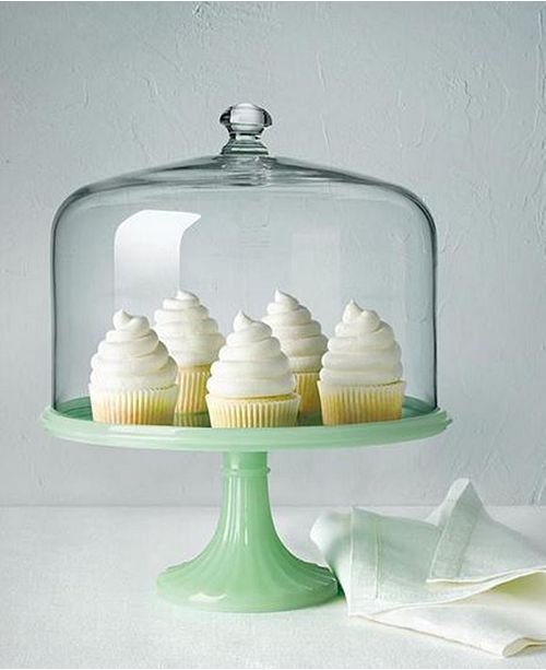 Martha Stewart Collection Jadeite Cake Stand with Dome, Created for