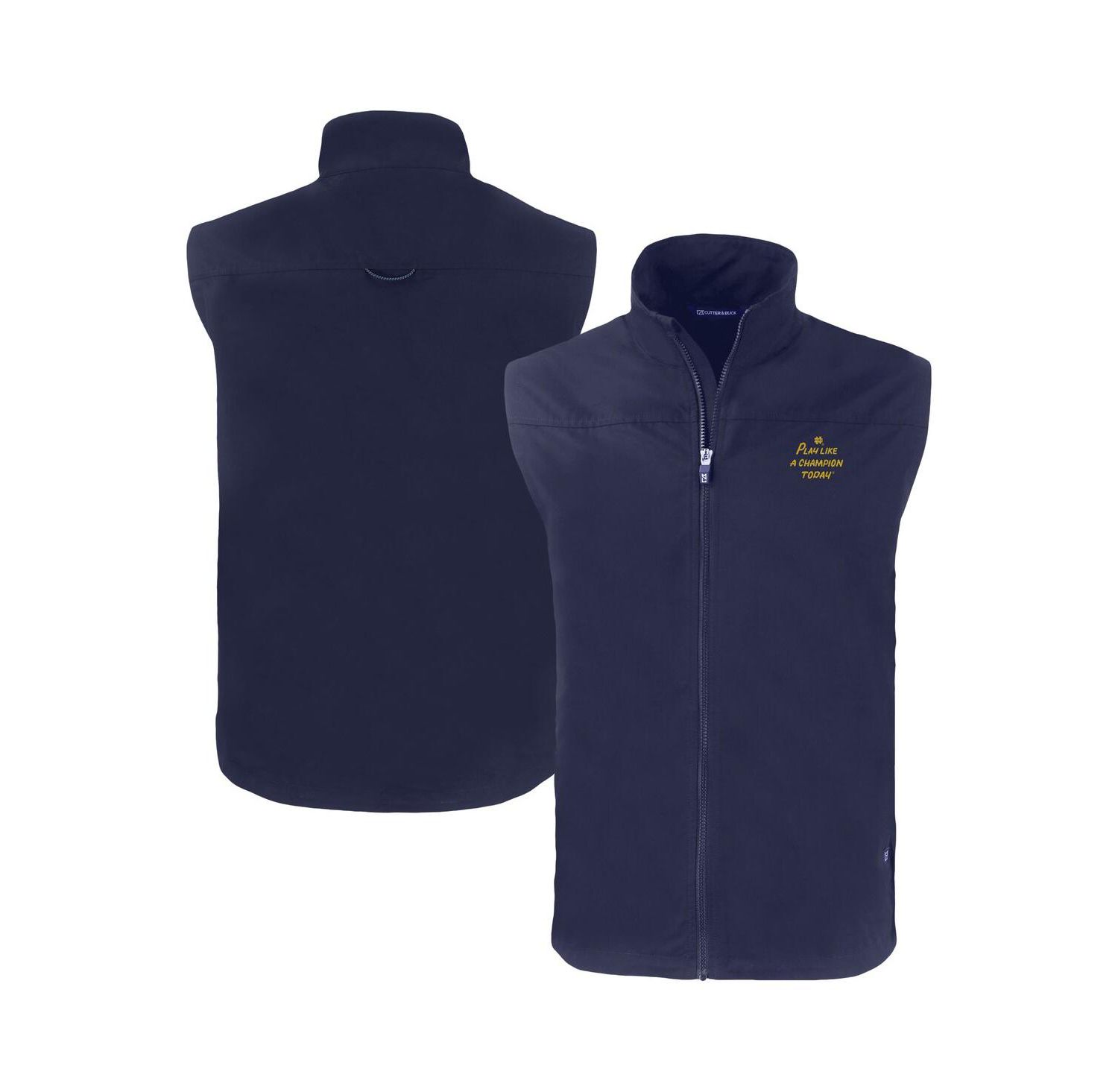 Men's Navy Notre Dame Fighting Irish Play Like A Champion Today Charter Eco Full-Zip Vest