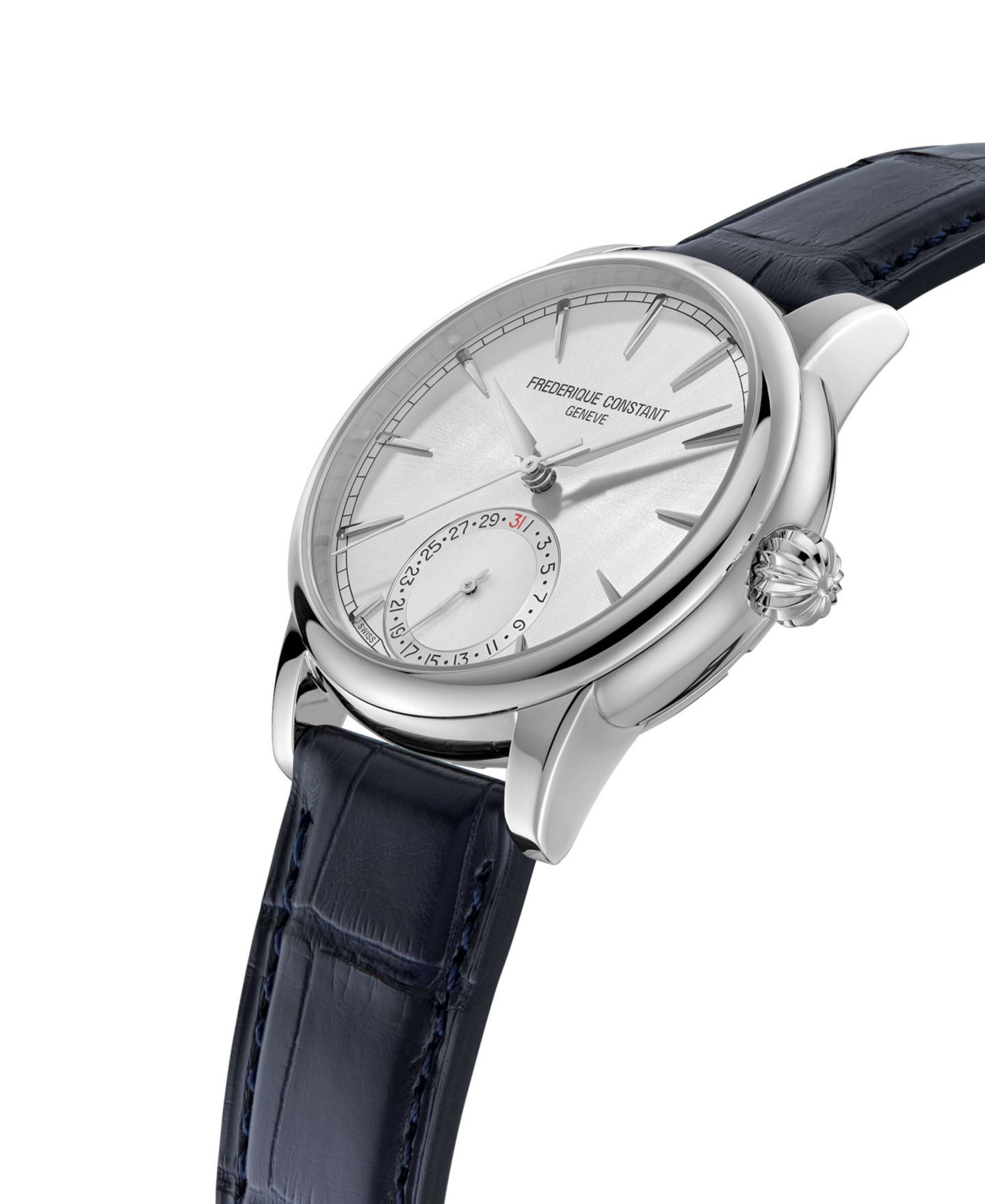 Мужские часы Frederique Constant Swiss Automatic Classic Date Manufacture Blue Leather Strap Watch 40mm — фото 2