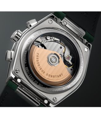 Men's Swiss Automatic Chronograph Highlife Green Leather Strap Watch 41mm