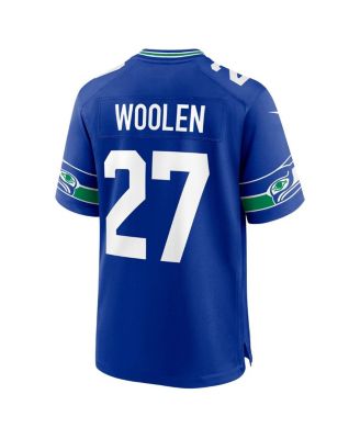 Men's Tariq Woolen Royal Seattle Seahawks Throwback Player Game Jersey