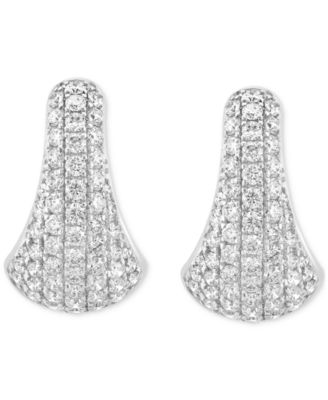 EFFY&reg; Diamond Pav&eacute; Tapered Hoop Earrings (1 ct. t.w.) in 14k White Gold