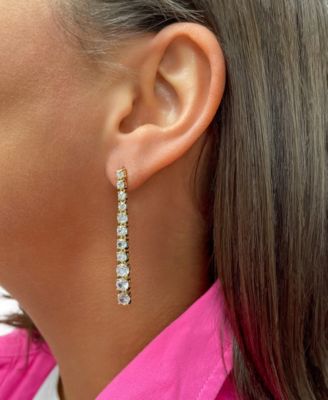 Natasha Cubic Zirconia Drop Stud Earrings