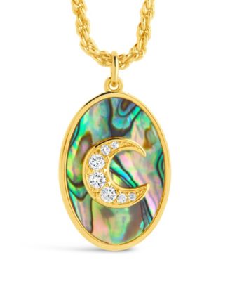 Carrie Cubic Zirconia Abalone Night Sky Pendant Necklace