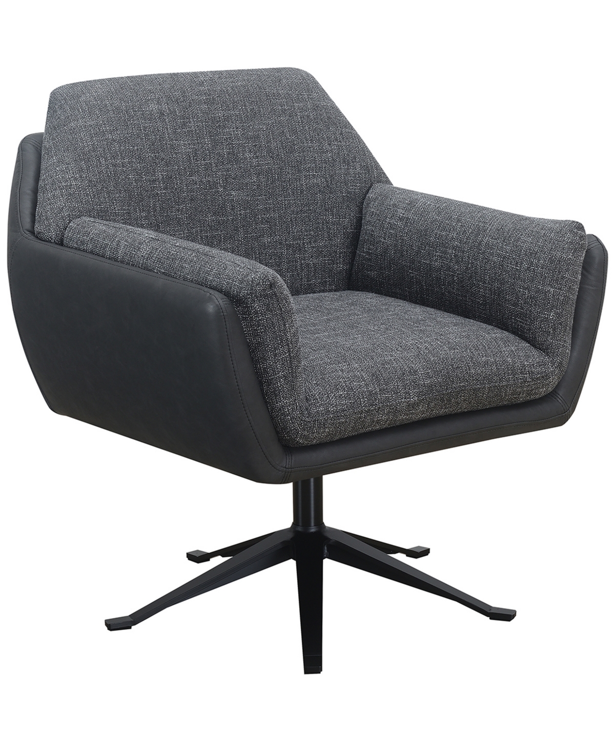 Abbyson Living Ace 32" Wood Two-toned Swivel Accent Chair In Gray