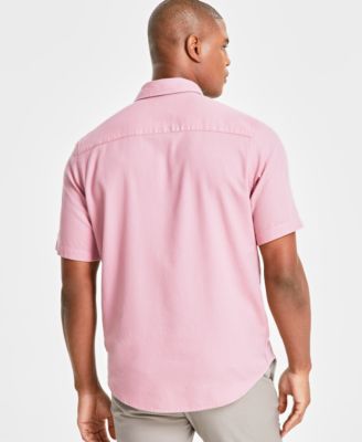 Men's Short-Sleeve Solid Textured Shirt, Created for Macy's  
