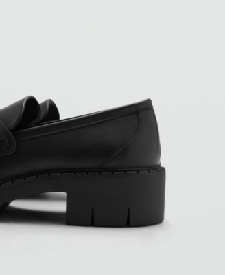 Women's Metallic Detail Leather Moccasins