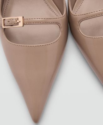 Women's Buckle Detail Slingback Heeled Shoes