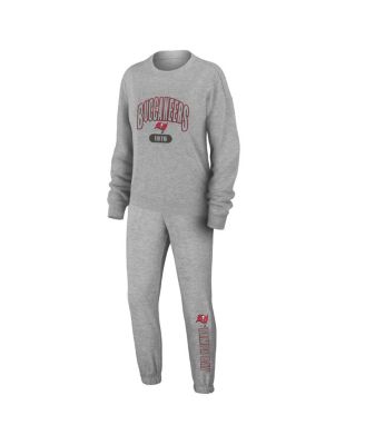 Women's Heather Gray Tampa Bay Buccaneers Knit Long Sleeve Tri-Blend T-Shirt & Pants Sleep Set