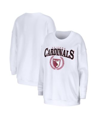 Women's White Arizona Cardinals Oversized Pullover Sweatshirt