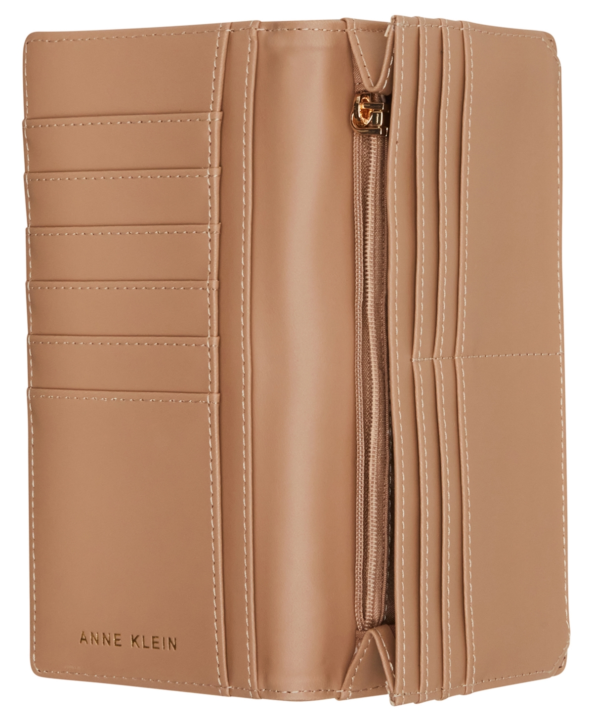 Anne Klein 2 Piece Gift Set With Sculpted Buckle Wallet And Removeable Card Organizer In Black