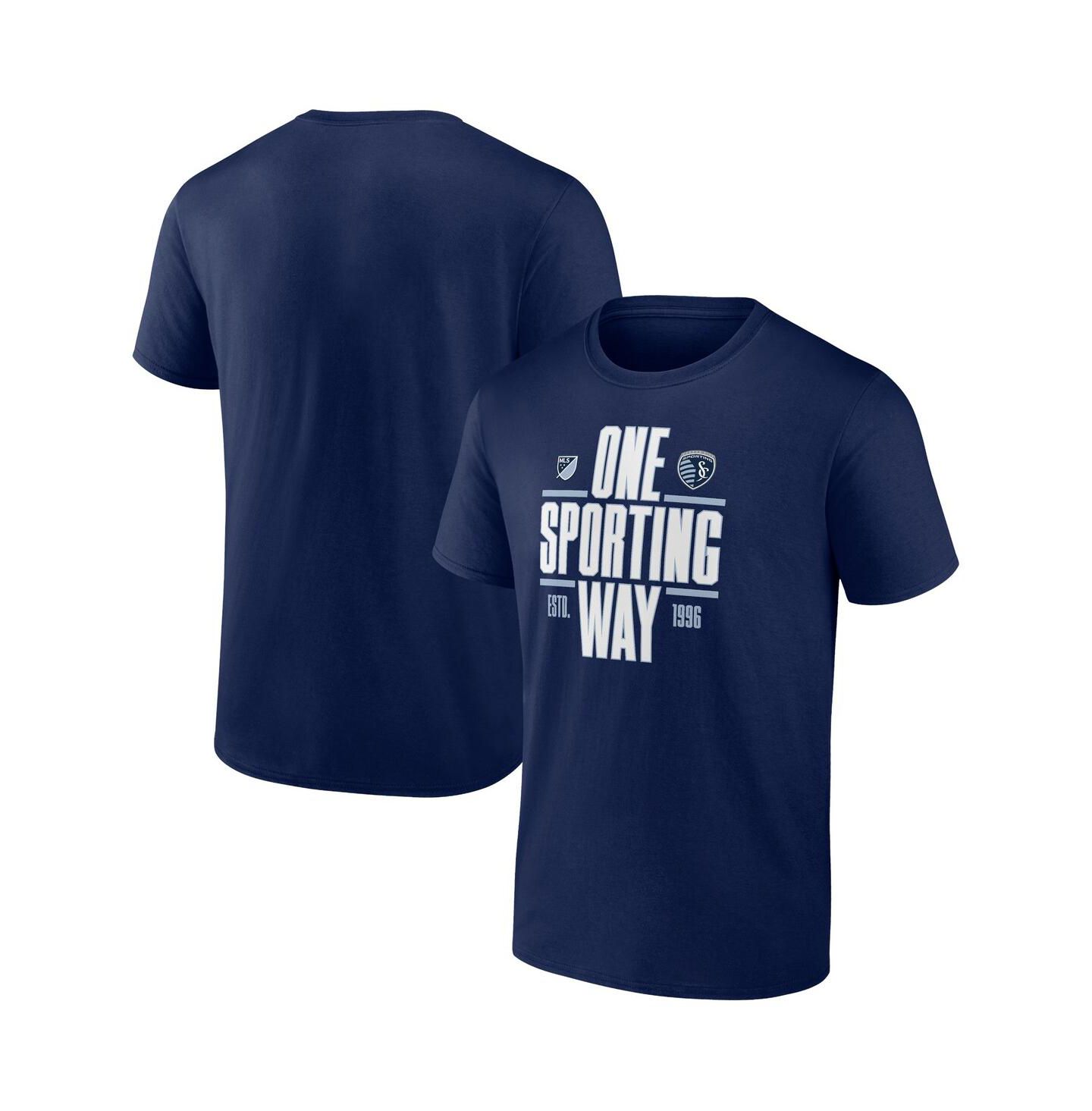 Мужская футболка Fanatics Navy Sporting Kansas City Fundamentals — фото 1