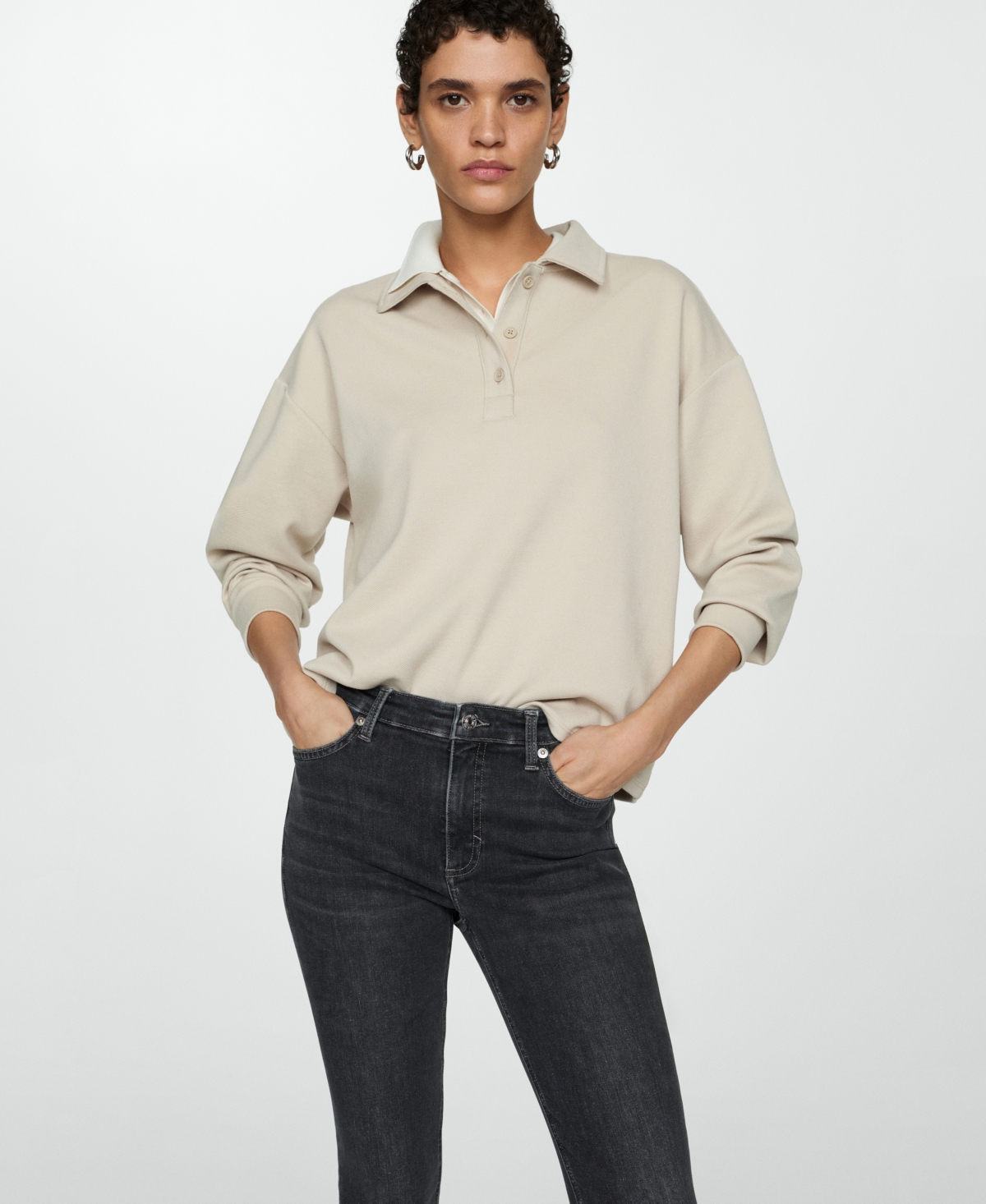Shop Mango Women's Newisa Medium-rise Skinny Jeans In Open Gray