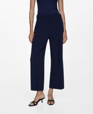 Women's Buttons Straight-Fit Trousers