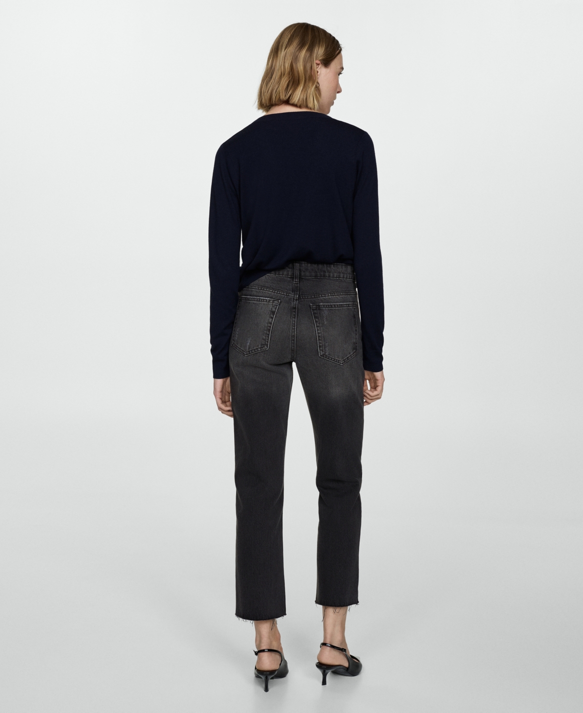 Mango Women's Blanca Straight-Fit Cropped Jeans