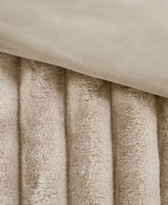 Jasmine Faux Fur Reverse to Velvet 3-Pc. Comforter Set, King