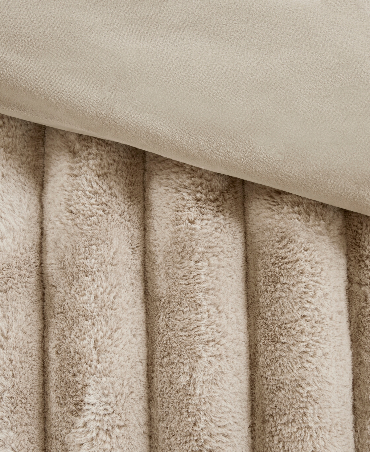 Madison Park Jasmine Faux Fur Reverse to Velvet 3-Pc. Comforter Set,