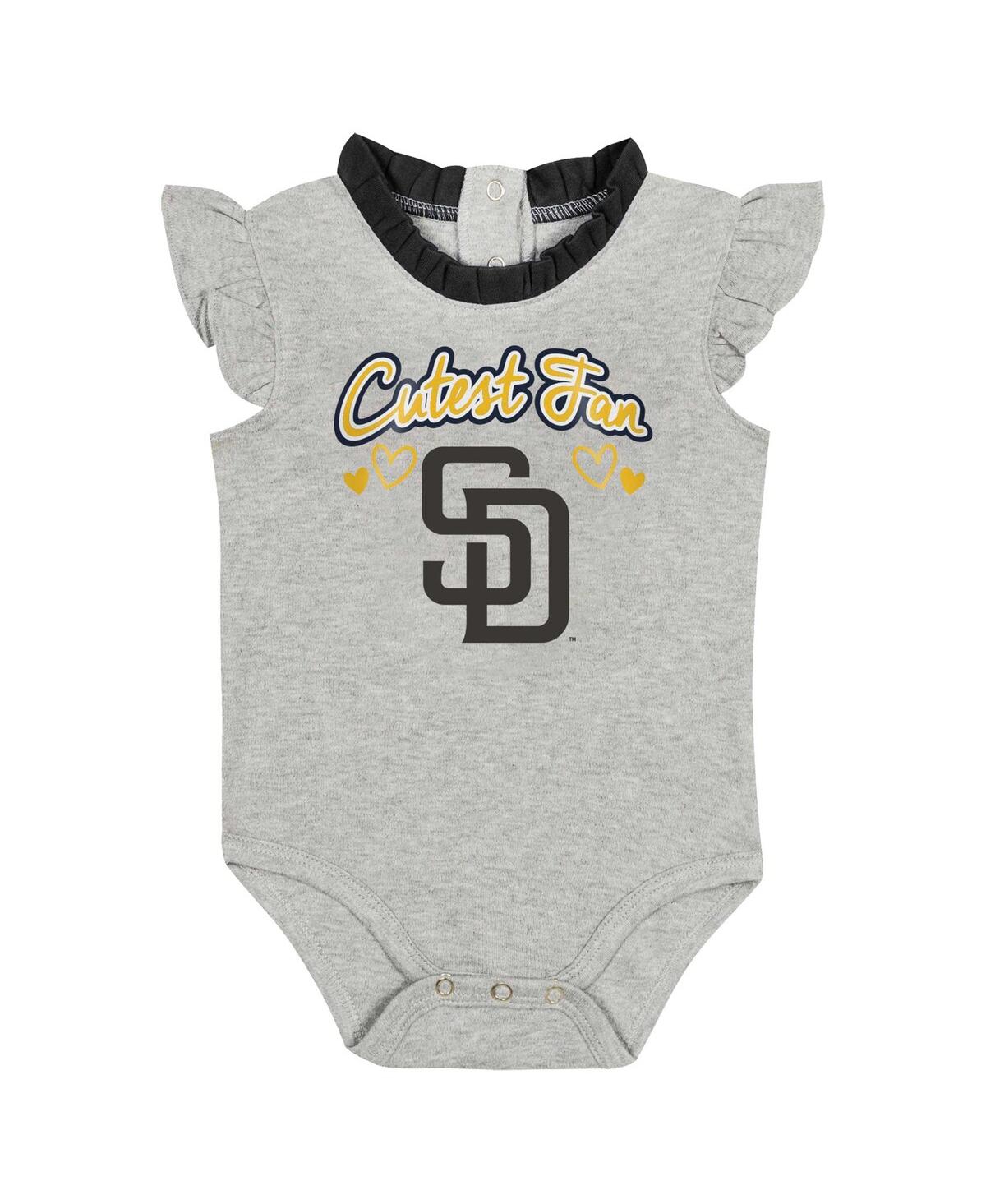Outerstuff Baby Fanatics Brown/gray San Diego Padres Two-pack Fan Bodysuit Set In Multi