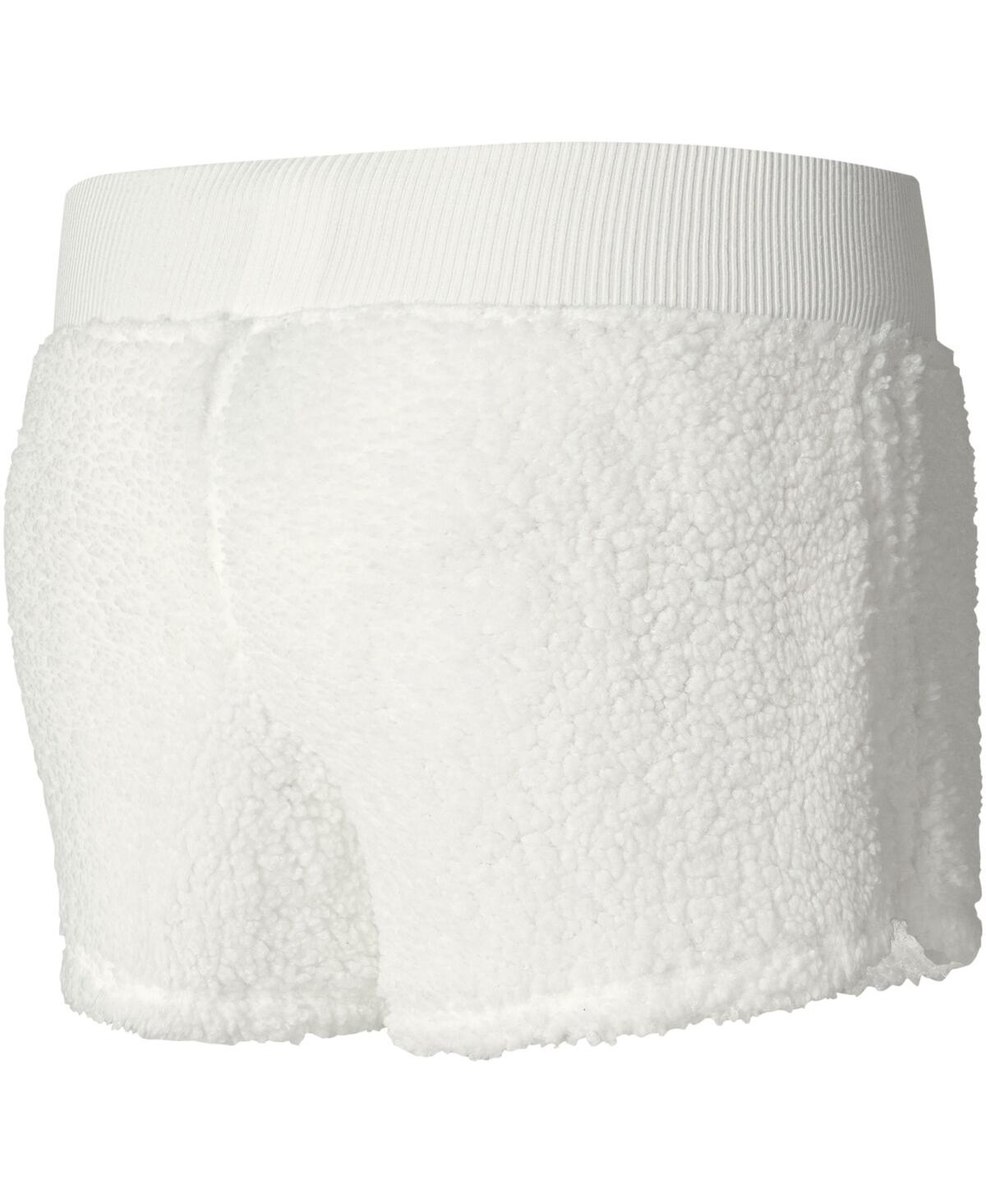College Concepts Women's Cream Brooklyn Nets Fluffy Long Sleeve Hoodie T-shirt Shorts Sleep Set In White
