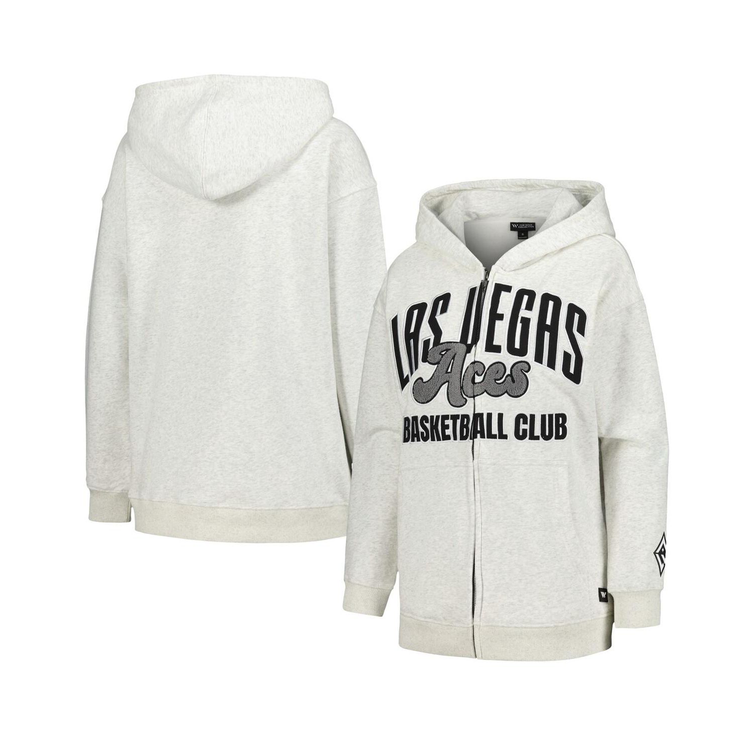 Women's Heather Gray Las Vegas Aces Washed Full-Zip Hoodie